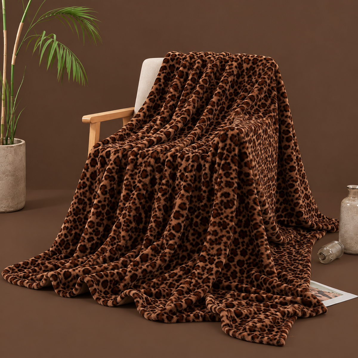 The biggest, heaviest, most cozy leopard blanket around